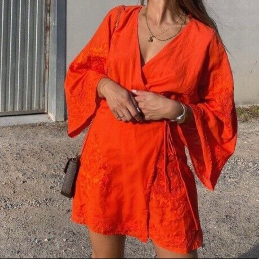 Zara Bright Orange Mini Dress